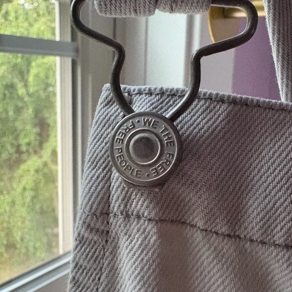 Free People Ziggy Straight Leg Light Gray Denim Overalls - Picture 5 of 9